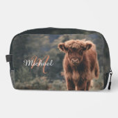 ハイランド牛ふくらはぎ秋の草モノグラムイニシャル ドップキット (正面)