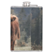 ハイランド牛ふくらはぎ秋の草モノグラムイニシャル フラスク (裏面)