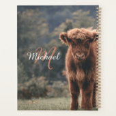 ハイランド牛ふくらはぎ秋の草モノグラムイニシャル プランナー手帳 (裏面)