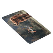 ハイランド牛ふくらはぎ秋の草モノグラムイニシャル マグネット (右側)