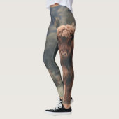 ハイランド牛ふくらはぎ秋の草モノグラムイニシャル レギンス (左)