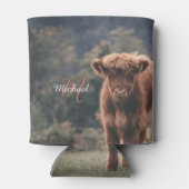 ハイランド牛ふくらはぎ秋の草モノグラムイニシャル 缶クーラー (裏面)