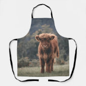 ハイランド牛ふくらはぎ秋の草原 エプロン (正面)