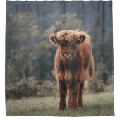 ハイランド牛ふくらはぎ秋の草原 シャワーカーテン (正面)
