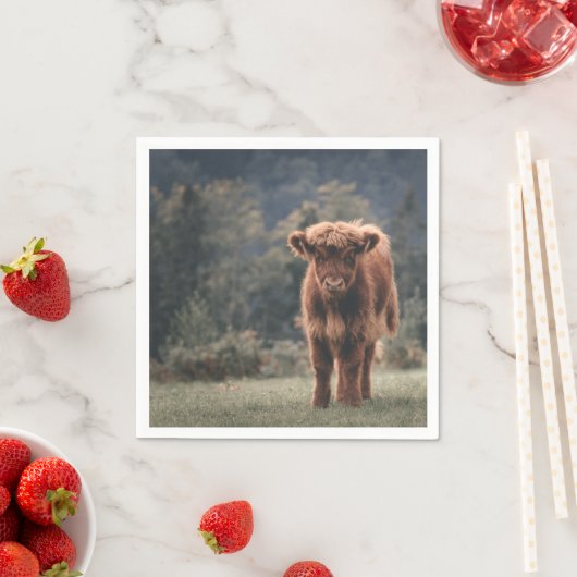 ハイランド牛ふくらはぎ秋の草原 スタンダードカクテルナプキン (インサイチュ)