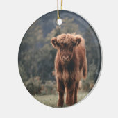 ハイランド牛ふくらはぎ秋の草原 セラミックオーナメント (左)