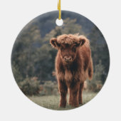 ハイランド牛ふくらはぎ秋の草原 セラミックオーナメント (裏面)