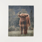 ハイランド牛ふくらはぎ秋の草原 タペストリー (正面)