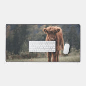 ハイランド牛ふくらはぎ秋の草原 デスクマット (キーボード&マウス)