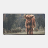 ハイランド牛ふくらはぎ秋の草原 デスクマット (正面)