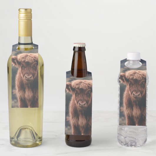 ハイランド牛ふくらはぎ秋の草原 ボトルネックタグ (インサイチュ)