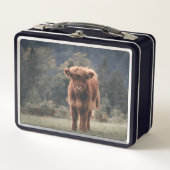 ハイランド牛ふくらはぎ秋の草原 メタルランチボックス (正面)