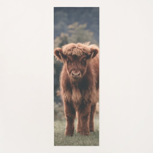ハイランド牛ふくらはぎ秋の草原 ヨガマット (正面)
