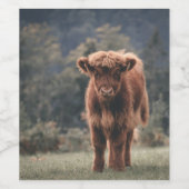 ハイランド牛ふくらはぎ秋の草原 ワインラベル (シングルラベル)