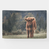 ハイランド牛ふくらはぎ秋の草原 横断幕 (横)