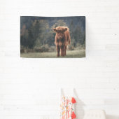 ハイランド牛ふくらはぎ秋の草原 横断幕 (インサイチュ)