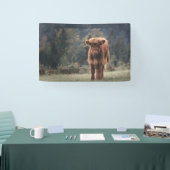 ハイランド牛ふくらはぎ秋の草原 横断幕 (トレードショー)