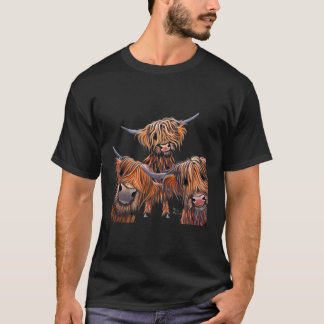 ハイランド牛アニマルプリントザBビーンズbyシャーリーM Tシャツ