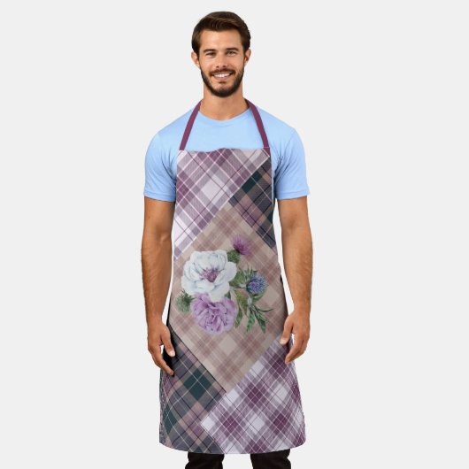 ハイランド牛エプロン付きプライドのギャグ エプロン (着用した状態)