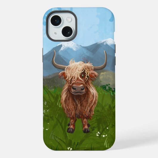 ハイランド牛エレクトロニクス iPhoneケース (裏面)