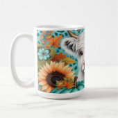 ハイランド牛カラフルとカボチャとヒマワリ コーヒーマグカップ (左)