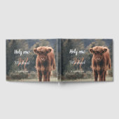 ハイランド牛カーフモノグラム最初の誕生日パーティー ゲストブック (全面)