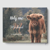 ハイランド牛カーフモノグラム最初の誕生日パーティー ゲストブック (裏面)