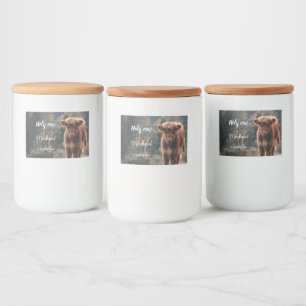 ハイランド牛カーフモノグラム最初の誕生日パーティー フードラベル