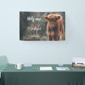 ハイランド牛カーフモノグラム最初の誕生日パーティー 横断幕 (トレードショー)