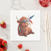 ハイランド牛クール、牛、サングラス スタンダードランチョンナプキン (インサイチュ)