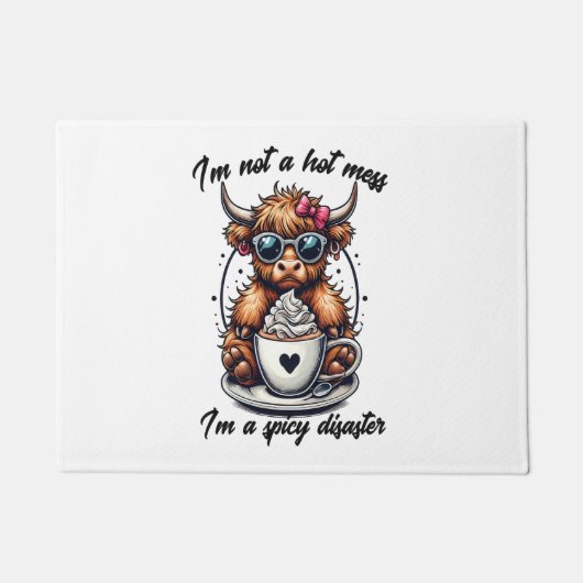 ハイランド牛コーヒー、コーヒー牛 ドアマット (正面)