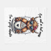 ハイランド牛コーヒー、コーヒー牛 フリースブランケット (正面(横))