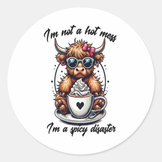 ハイランド牛コーヒー、コーヒー牛 ラウンドシール (正面)