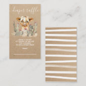 ハイランド牛サボテンおむつラッフルカード エンクロージャーカード (正面/裏面)