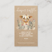 ハイランド牛サボテンおむつラッフルカード エンクロージャーカード (正面)