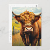ハイランド牛スコットラ素朴ンドファーム葉書 ポストカード (正面/裏面)