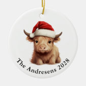 ハイランド牛セラミック写真オーナメント セラミックオーナメント (正面)