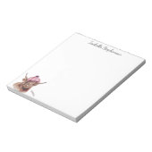 ハイランド牛タータンチェック水の色パーソナライズされた ノートパッド (回転)