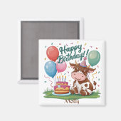 ハイランド牛ハッピーバースデー マグネット (正面/裏面)