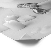 ハイランド牛バブルバスバスルーム白黒 ポスター (角)