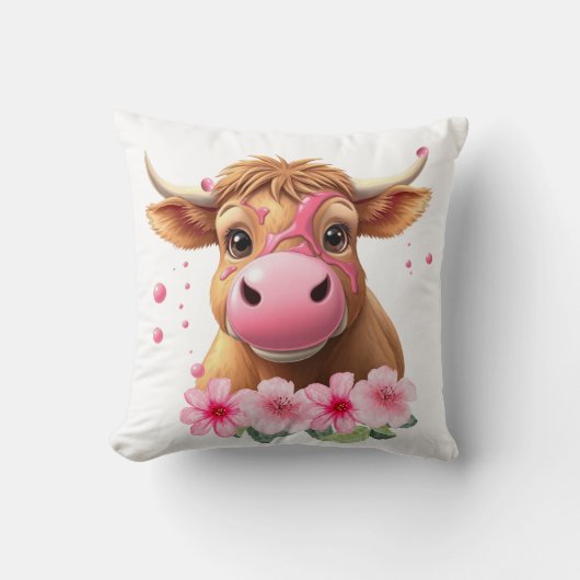 ハイランド牛バーストバブルガムキュートクッション クッション (正面)