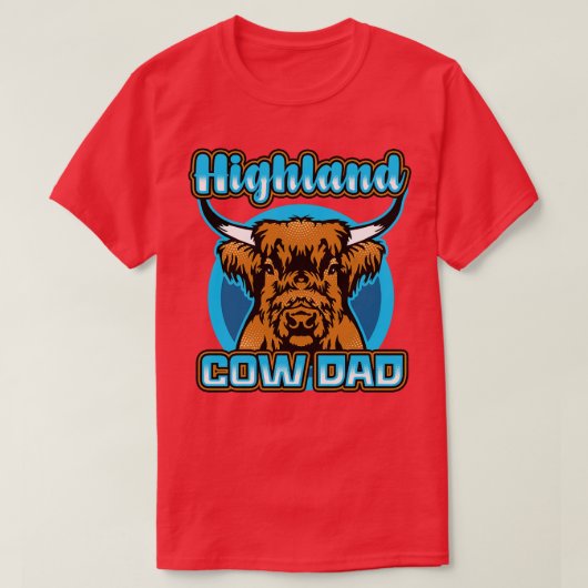 ハイランド牛パパ Tシャツ (デザイン正面)