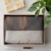 ハイランド牛ピンクの花の冠のデコパージュ 薄葉紙 (ギフト)