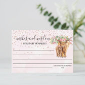 ハイランド牛ピンクの赤ちゃんシャワーが知恵を願う 招待状 (スタンド正面)