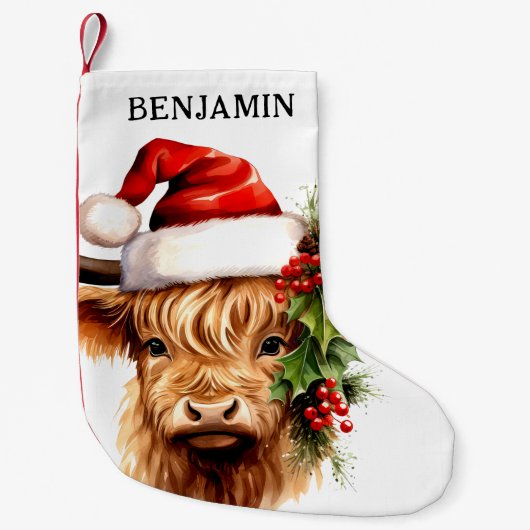 ハイランド牛フェスティバルファームアニマルクリスマス スモールクリスマスストッキング (正面)