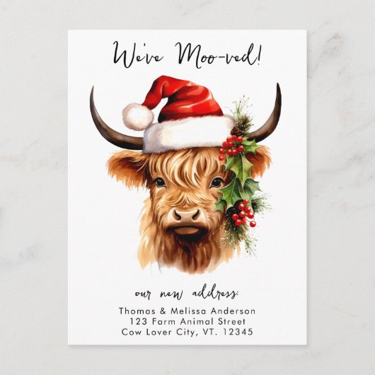 ハイランド牛フェスティバルファームクリスマスホリデームービング 案内ポストカード (正面)
