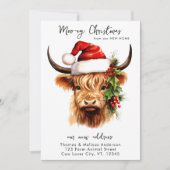 ハイランド牛フェスティバル農場動物クリスマスムービング シーズンカード (正面)
