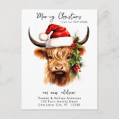 ハイランド牛フェスティバル農場動物クリスマスムービング ポストカード (正面)