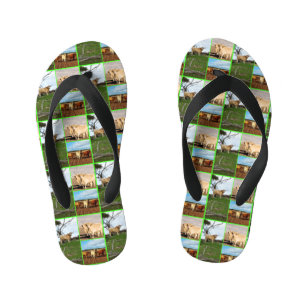 ハイランド牛フォトコラージュ、 キッズビーチサンダル