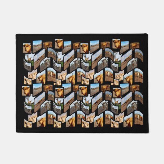 ハイランド牛フォトコラージュ、 ドアマット (正面)